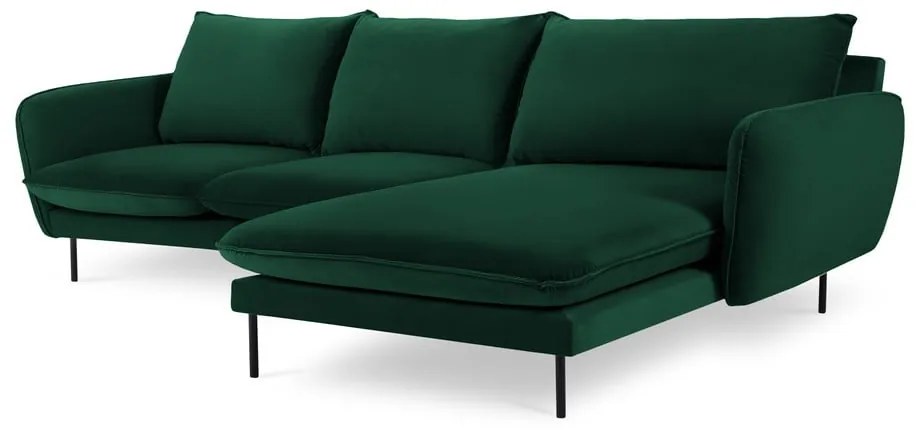 Divano angolare in velluto verde scuro (angolo destro) Vienna - Cosmopolitan Design