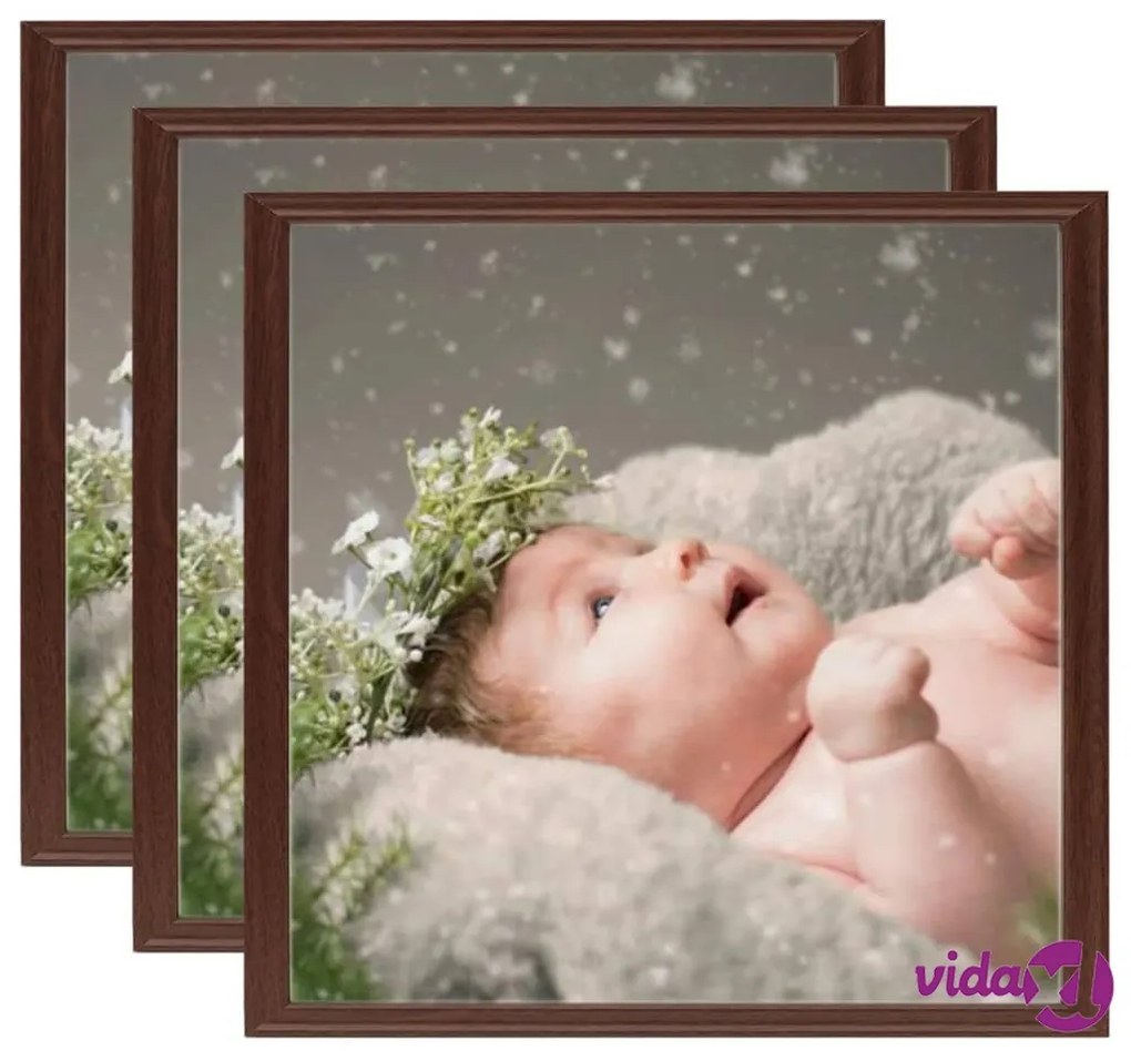 vidaXL Cornici Foto Collage 3 pz Parete o Tavolo Rosso Scuro 50x50 cm