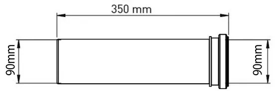 Bruckner - Prolunga per WC sospeso 35 cm nero