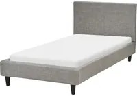 Letto singolo in Velluto grigio chiaro con rete a doghe 90 x 200 cm stile contemporaneo