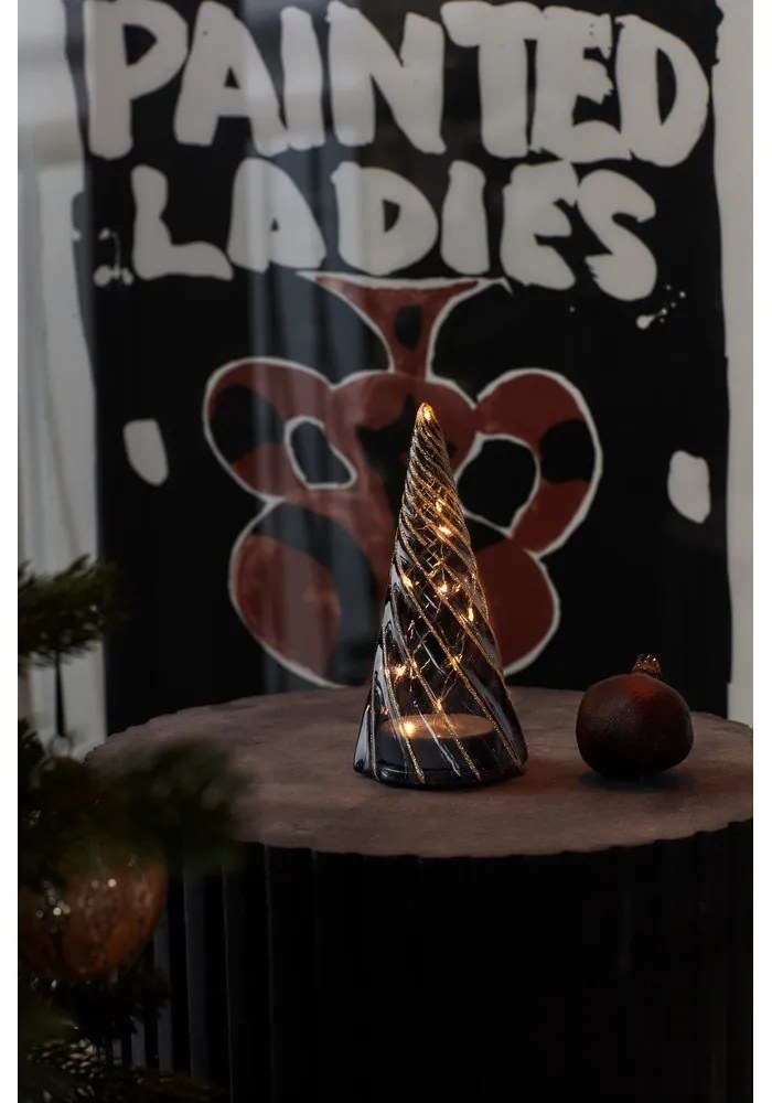 Decorazione luminosa nera con alimentazione a batteria ø 9,5 cm Vilma Tree – Sirius