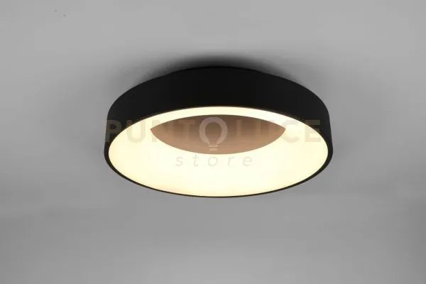 Plafoniera girona led con variazione intensitò metallo nero opaco 6...