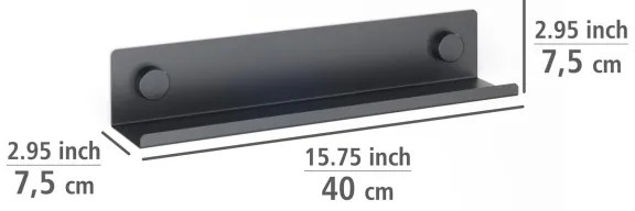 WENKO 71146800 - Barattoli per spezie JET 40x7,5 cm nero