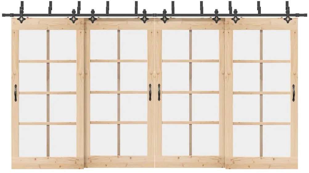 Kit Di Binari Per Porte Scorrevoli 427 Cm Acciaio Nero /