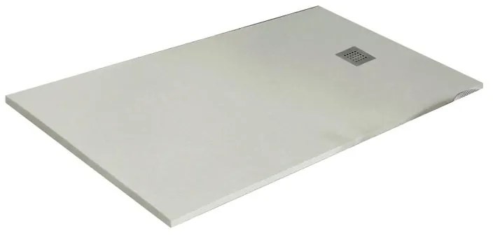 Piatto doccia in resina Strato bianco L 160 x L 80 x H 3 cm effetto pietra