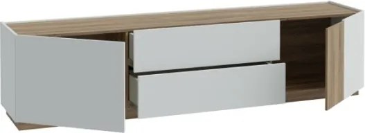 Mobile TV Da Terra 200 Cm 2 Ante 2 Cassetti Rovere Valencia E Secret Grey Lewis