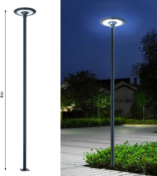 Brilagi - Asta metallica per palo d'illuminazione esterna 4 m, Ø 58 mm, antracite