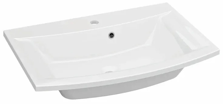 Lavabo a incasso rettangolare L 71.5 cm in resina bianco