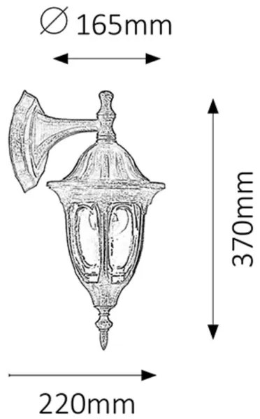 Rabalux 8371 - Applique da esterno MILANO 1xE27/60W/230V