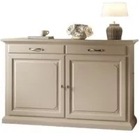 Madia credenza shabby in legno massello 2 porte avorio l.172 p.52 h.110 - Mobili 2G