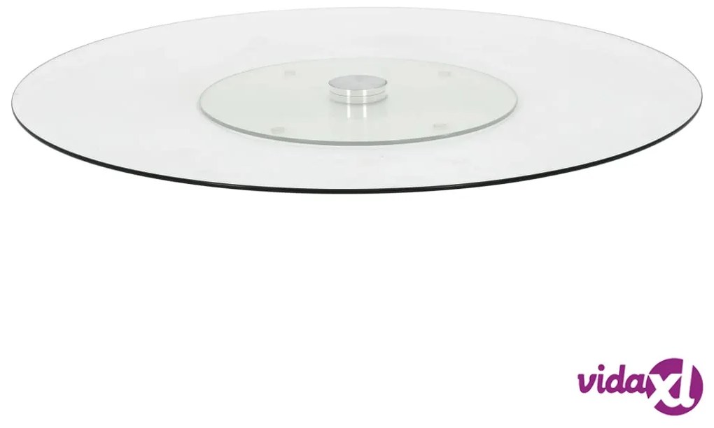 vidaXL Vassoio Girevole Trasparente 60 cm Vetro Temperato