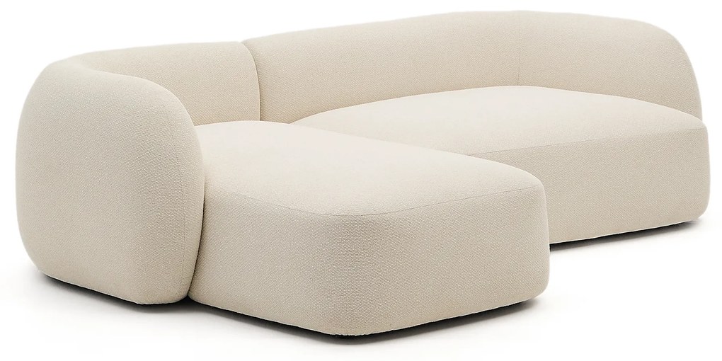 Kave Home - Divano modulare Martina 3 posti con chaise longue sinistra écru 287 cm
