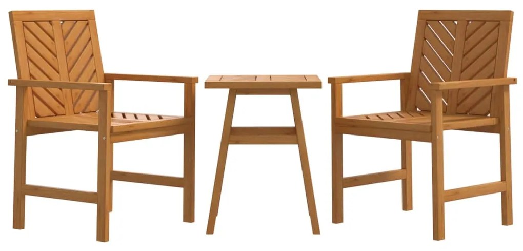 Set da salotto da giardino 3 pz in legno massello di acacia