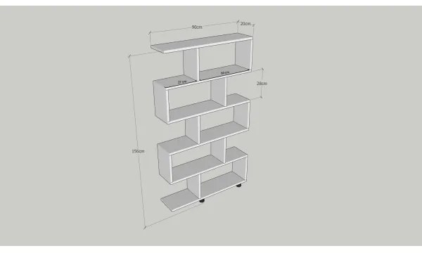 Libreria ELIF 156x90 cm marrone
