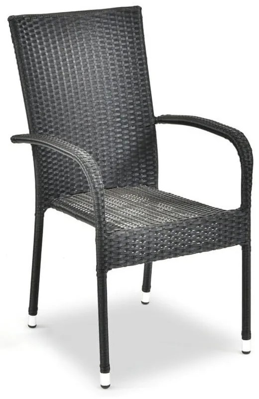 Sedia da giardino in rattan artificiale nero Paris - Bonami Essentials