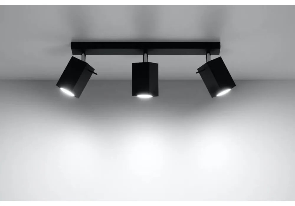 Plafoniera da Soffitto in Acciaio 3xGU10 MERIDA 3 Nera Orientabile Colore del corpo Nero