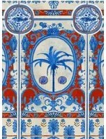 MINDTHEGAP Tapete The Villa Mural - Blue/ Red/ Taupe