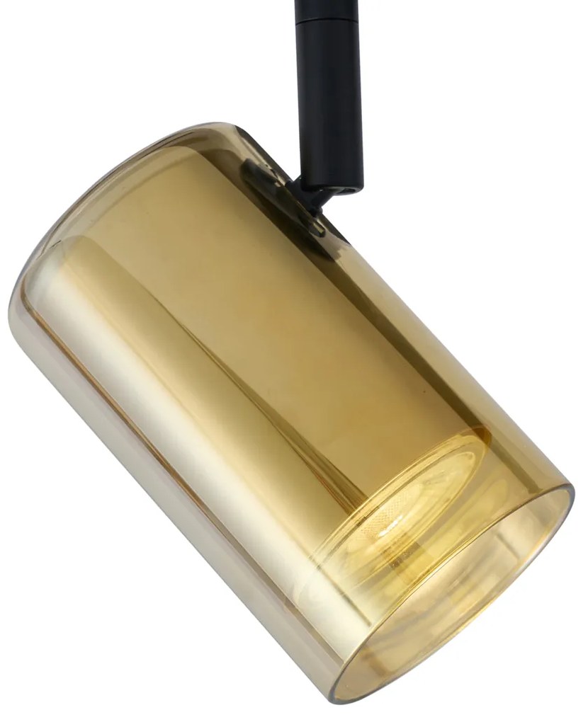 Faretto moderno oro con vetro ambrato per sistema di illuminazione a binario monofase - Iconic Lloyd