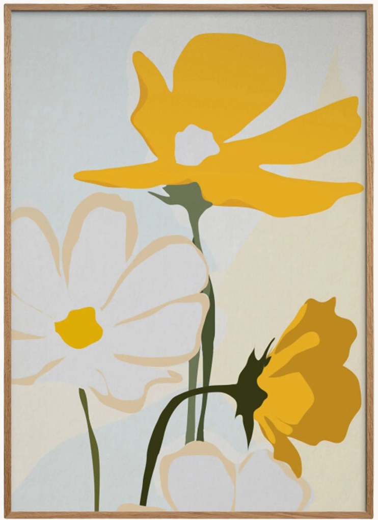 Stampa digitale incorniciata Yellow Flowers