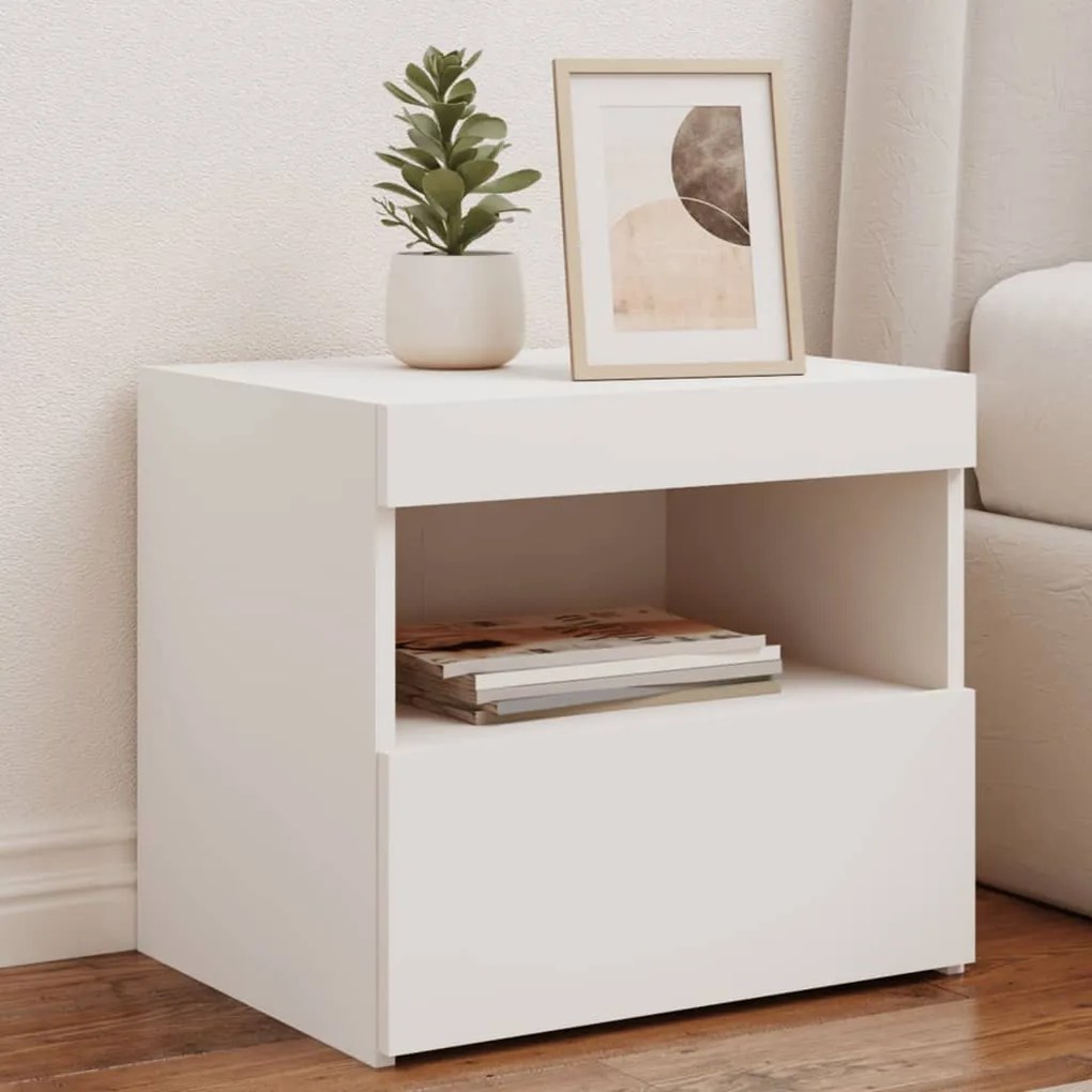 Comodino Con Luci Led Bianco 50x40x45 Cm /
