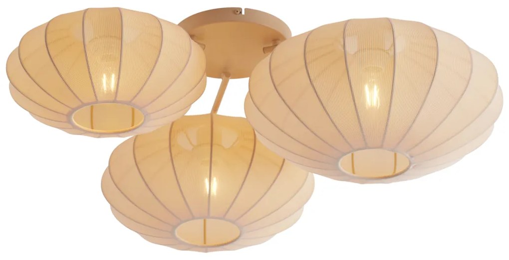 Plafoniera Japandi beige a 3 luci - Multi Bida