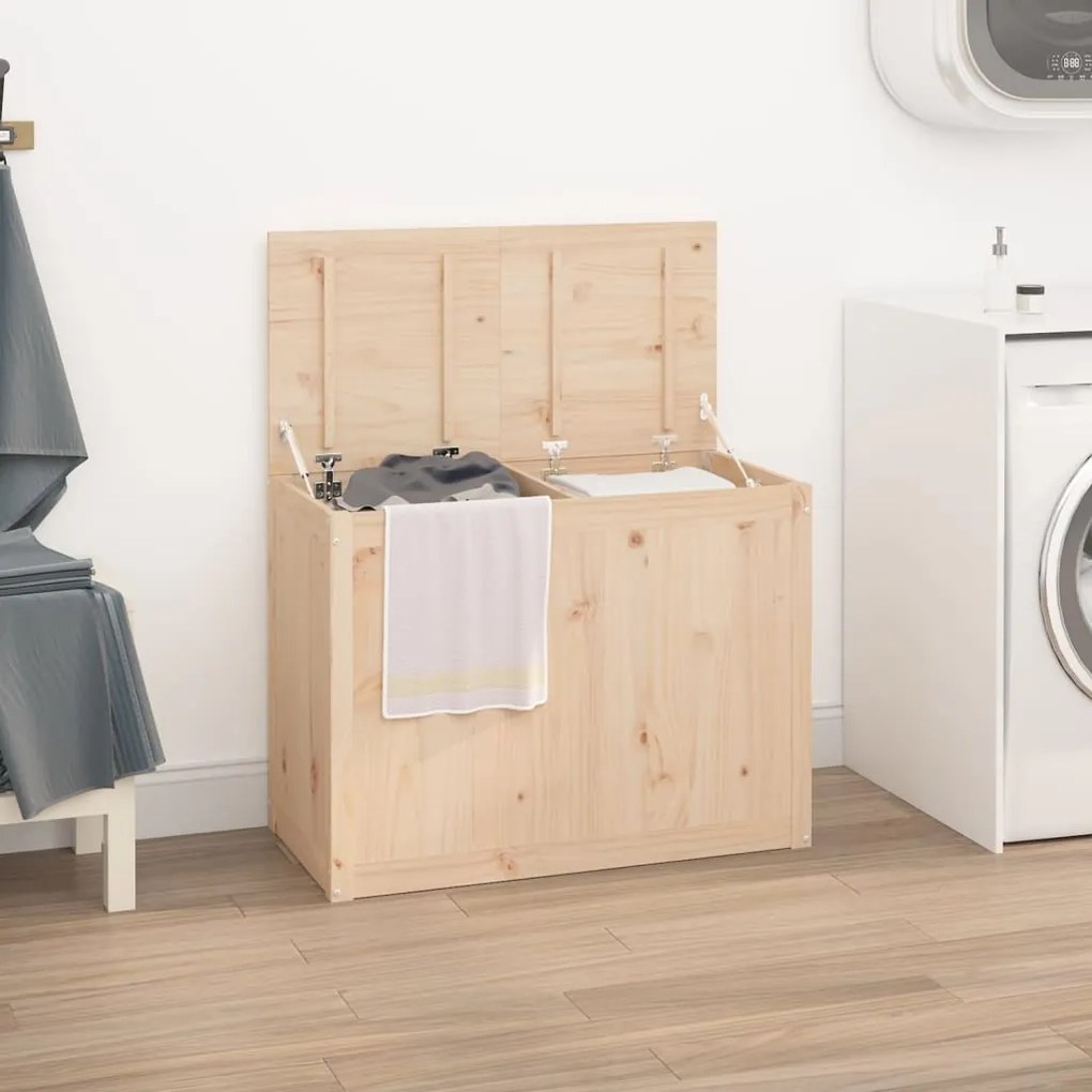 Contenitore Per Bucato 88,5x44x66 Cm Legno Massello Pino /