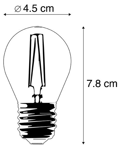 Set di 5 lampadine LED dimmerabili E27 P45 4W 330lm 2100K