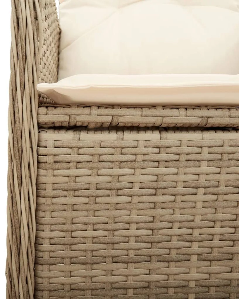 Set da bistrò da giardino 5 pz con cuscini beige in polyrattan