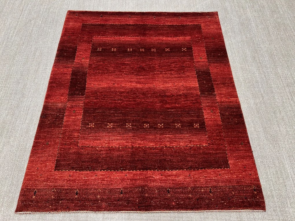 Loribaft Tappeto 190 x 150 Rosso (Iran) Annodato A Mano