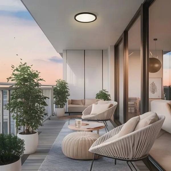 Brilagi - Lampada LED da bagno ULTRA SLIM LED/12W/230V diametro 22,5 cm nero IP54