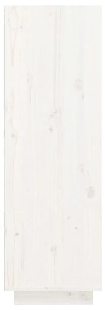 Scarpiera Bianca 30x34x105 cm in Legno Massello di Pino