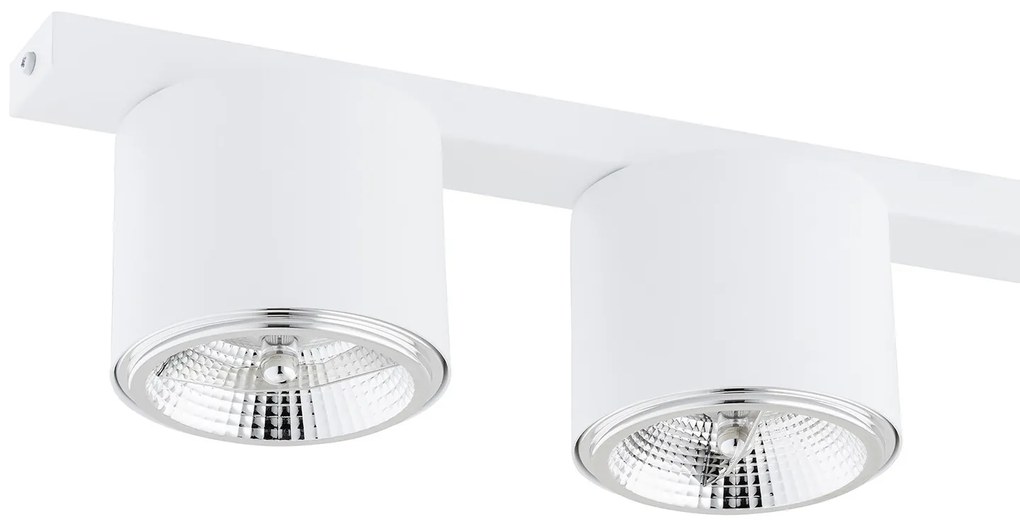 Plafoniera Moderna 3 Luci Faretti Ptah In Acciaio Bianco
