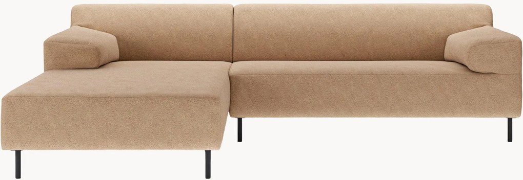 Divano angolare in tessuto marrone-beige/nero freistil180