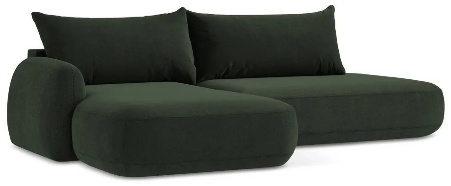 Divano angolare verde scuro allungabile (con penisola a sinistra/con chaise lounge) Hale – Makamii