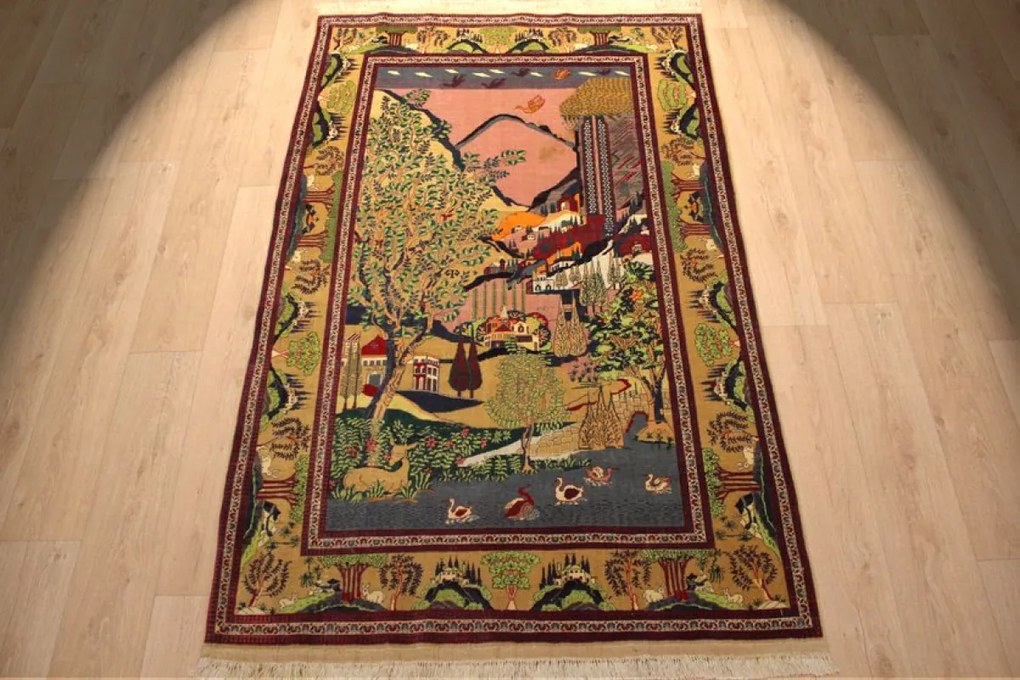 Kashan Tappeto 130x200 (Iran) Annodato A Mano