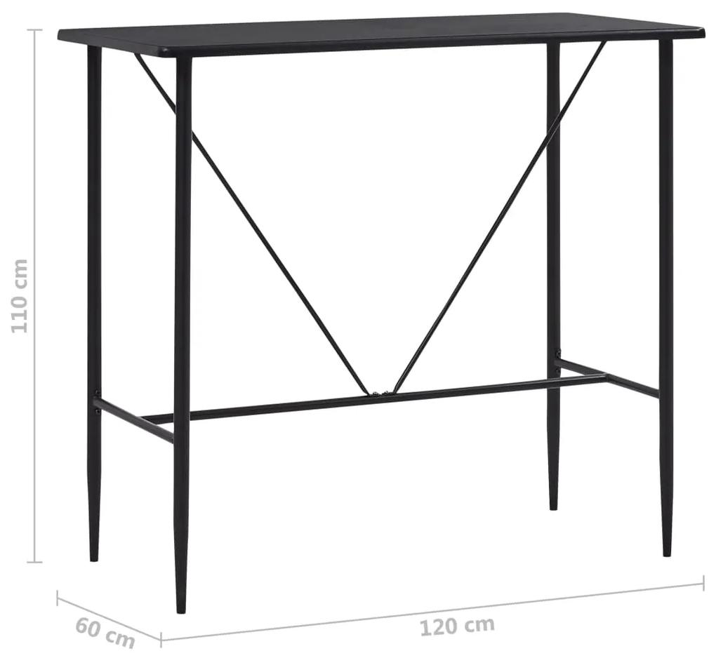 Tavolo da Bar Nero 120x60x110 cm in MDF