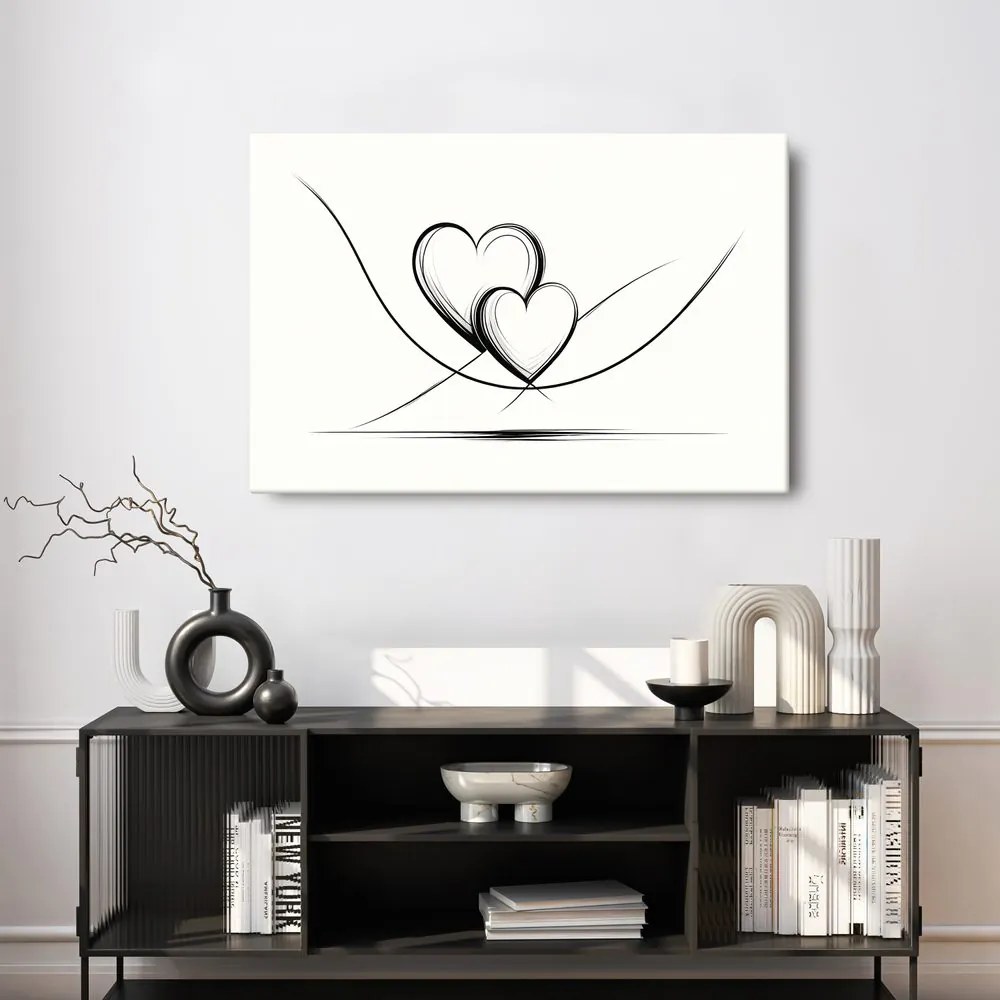 Quadro su tela – Cuori intrecciati in linee