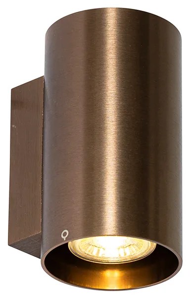 Applique moderna rotonda in bronzo scuro 2 luci - Sandy