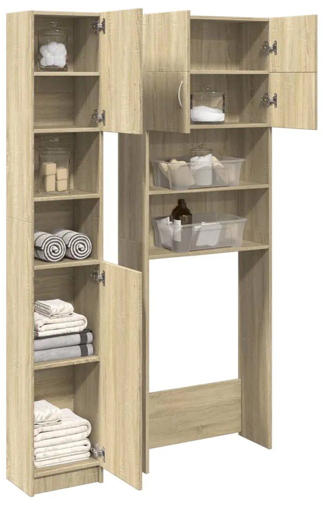 Set Mobili Da Bagno 2 Pz Rovere Sonoma İn Legno Multistrato /