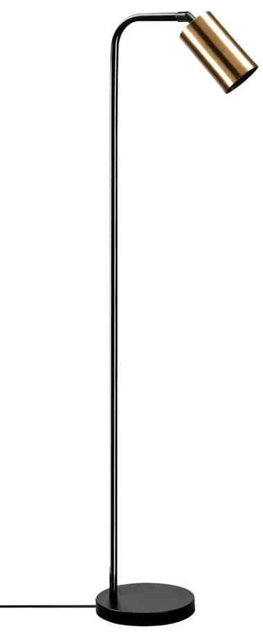 Lampada da terra nera/dorata con paralume in metallo (altezza totale 120 cm) Emek – Opviq lights