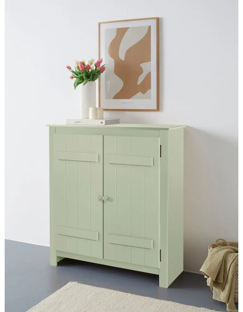 Madia in legno di pino verde chiaro 100x110 cm Bertram - Støraa