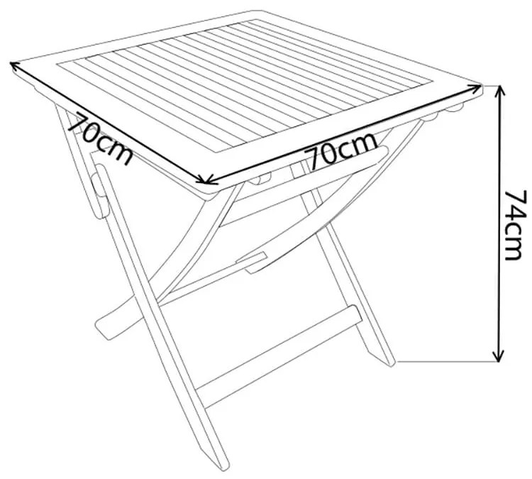 SOLEA - tavolino da giardino pieghevole in legno massiccio di acacia