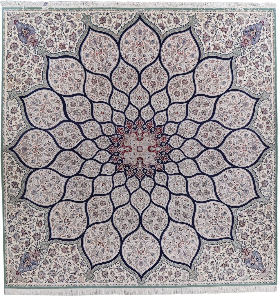 Nain Tappeto persiano 330 x 330 (Iran) Annodato A Mano