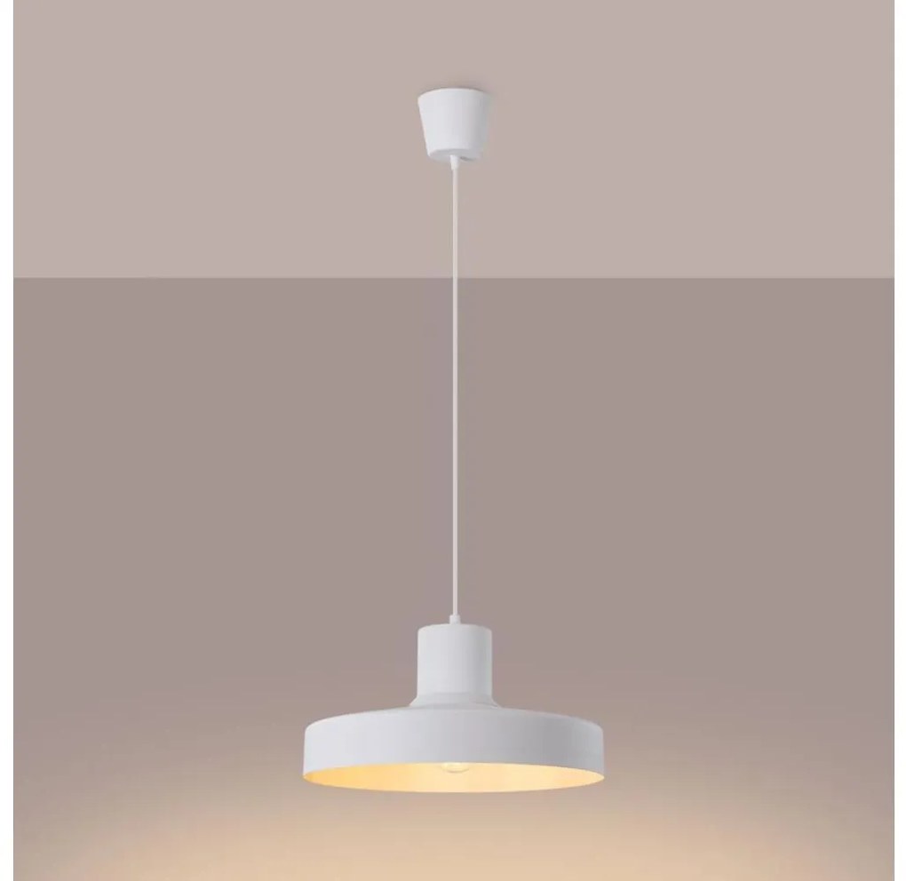Sollux SL.1702 - Lampadario a sospensione con filo BILO 1xE27/15W/230V diametro 35 cm bianco