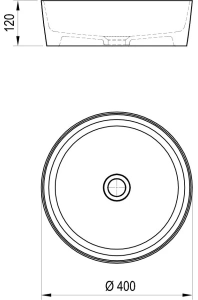 Ravak XJX01140001 - Lavabo da appoggio UNI Ø 40 cm ceramica/bianco