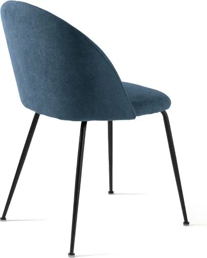 Sedia da pranzo in tessuto Blu e gambe metallo Nero - KAREN 2 sedie