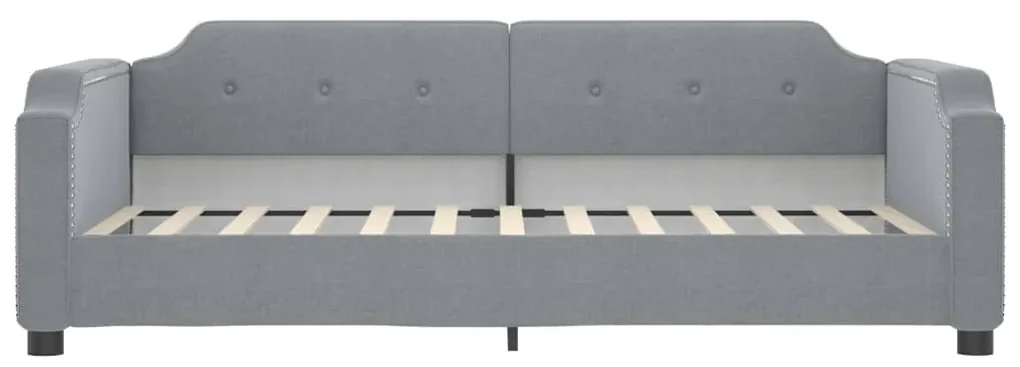 Divano letto con materasso grigio chiaro 90x190 cm in tessuto