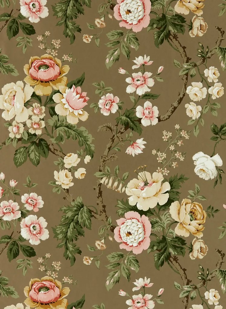 Sanderson Carta da parati Hykenham - Gold Metallic/ Rose