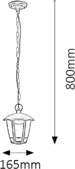 Rabalux 8128 - LED Lampada a sospensione da esterno SORRENTO LED/8W/230V IP44