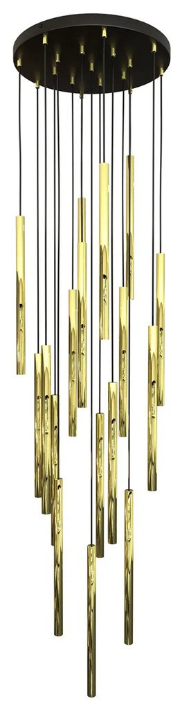 Lampadario Moderno Shu Acciaio Nero 17 Luci G9 Ip20